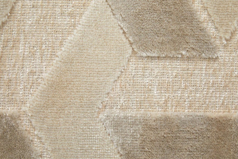 8' X 11' Ivory And Silver Geometric Area Rug