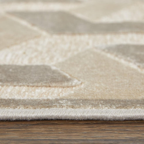 8' X 11' Ivory And Silver Geometric Area Rug