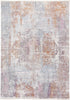 8' Gray Ivory And Taupe Oriental Area Rug With Fringe