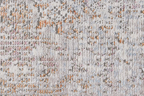 8' Gray Ivory And Taupe Oriental Area Rug With Fringe
