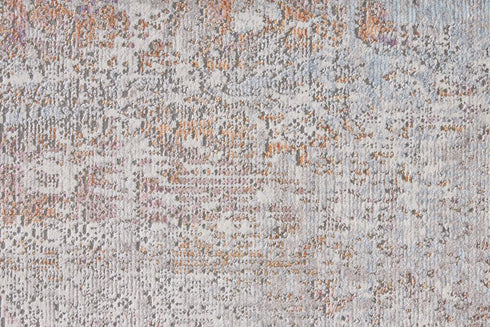 8' Gray Ivory And Taupe Oriental Area Rug With Fringe