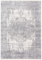 8' Gray Ivory And Taupe Oriental Area Rug With Fringe