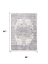 8' Gray Ivory And Taupe Oriental Area Rug With Fringe