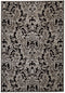 8' X 11' Taupe Black And Gray Floral Area Rug