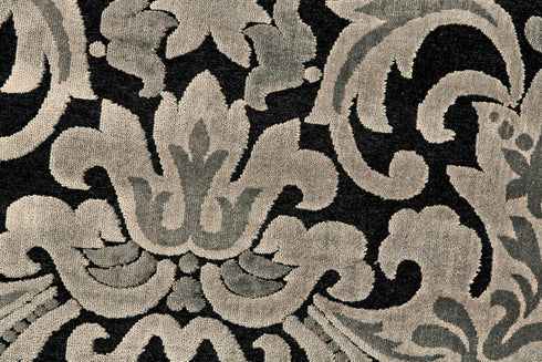 8' X 11' Taupe Black And Gray Floral Area Rug