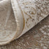 8' X 11' Ivory Taupe And Gold Floral Area Rug With Fringe