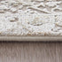 8' X 11' Ivory Taupe And Gold Floral Area Rug With Fringe