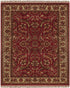 8' X 10' Red Ivory And Gold Wool Oriental Hand Knotted Area Rug With Fringe