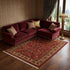 8' X 10' Red Ivory And Gold Wool Oriental Hand Knotted Area Rug With Fringe