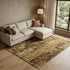 9' X 12' Brown Gold And Tan Floral Hand Knotted Area Rug