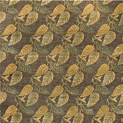 8' X 10' Brown Gold And Gray Floral Hand Knotted Area Rug