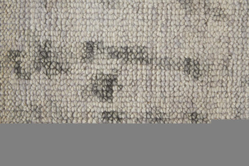 8' X 10' Ivory And Gray Wool Abstract Hand Knotted Area Rug