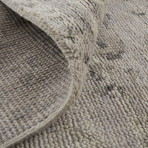 8' X 10' Ivory And Gray Wool Abstract Hand Knotted Area Rug