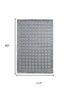 8' X 10' Gray And Blue Wool Geometric Hand Knotted Area Rug