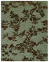 9' X 12' Brown And Silver Wool Floral Hand Knotted Area Rug