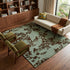 9' X 12' Brown And Silver Wool Floral Hand Knotted Area Rug