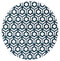 8' Blue Green And White Geometric Round Rug