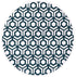 8' Blue Green And White Geometric Round Rug