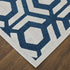 8' Blue Green And White Geometric Round Rug