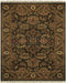 8' X 10' Taupe Green And Red Wool Oriental Hand Knotted Area Rug With Fringe