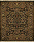 8' X 10' Taupe Green And Red Wool Oriental Hand Knotted Area Rug With Fringe