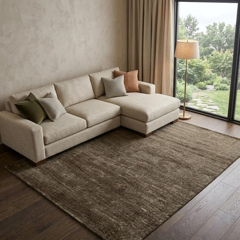 8' X 10' Brown And Black Abstract Hand Knotted Area Rug