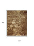 9' X 12' Brown Tan And Ivory Floral Hand Knotted Area Rug