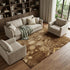 9' X 12' Brown Tan And Ivory Floral Hand Knotted Area Rug