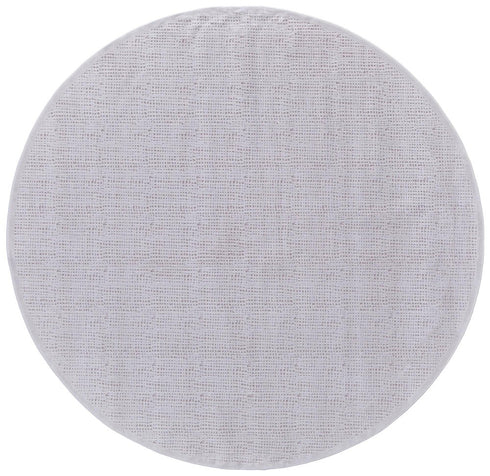 8' Pink And White Abstract Round Rug