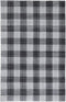 8' X 10' Black And Gray Plaid Hand Loomed Area Rug