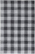 8' X 10' Black And Gray Plaid Hand Loomed Area Rug