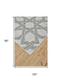 8' X 10' Gray And White Geometric Hand Woven Area Rug