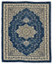 8' X 10' Blue And Ivory Oriental Hand Woven Area Rug