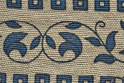 8' X 10' Blue And Ivory Oriental Hand Woven Area Rug
