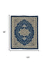 8' X 10' Blue And Ivory Oriental Hand Woven Area Rug