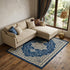 8' X 10' Blue And Ivory Oriental Hand Woven Area Rug