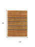 8' X 11' Brown Green And Blue Striped Hand Knotted Area Rug