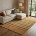 8' X 11' Brown Green And Blue Striped Hand Knotted Area Rug