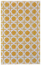 8' X 10' Yellow And White Geometric Hand Woven Area Rug