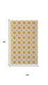 8' X 10' Yellow And White Geometric Hand Woven Area Rug