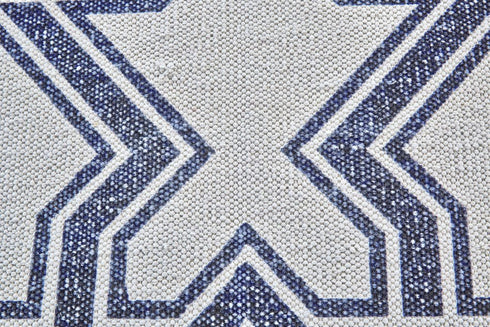 8' X 10' Gray And White Geometric Hand Woven Area Rug