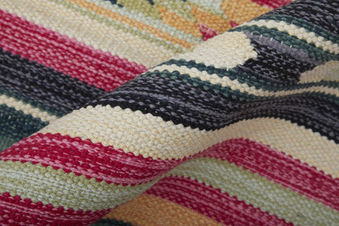 8' X 10' Tan Black And Orange Southwestern Hand Woven Area Rug