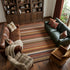 8' X 10' Red Brown And Gray Wool Striped Hand Knotted Area Rug