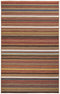 8' X 10' Red Brown And Gray Wool Striped Hand Knotted Area Rug