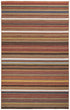 8' X 10' Red Brown And Gray Wool Striped Hand Knotted Area Rug