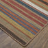 8' X 10' Red Brown And Gray Wool Striped Hand Knotted Area Rug