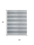9' X 13' Gray And White Wool Striped Hand Tufted Area Rug
