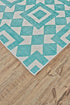 8' X 10' Blue And White Geometric Hand Woven Area Rug