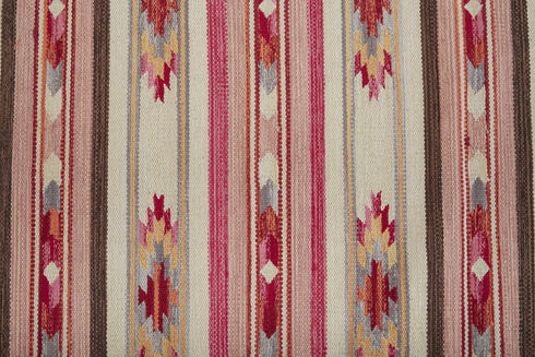 8' X 10' Tan Black And Orange Southwestern Hand Woven Area Rug