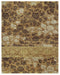 9' X 12' Brown Gold And Tan Floral Hand Knotted Area Rug